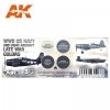 AK Interactive AK11730 WWII US NAVY & USMC AIRCRAFT LATE WAR COLORS 4x17 ml